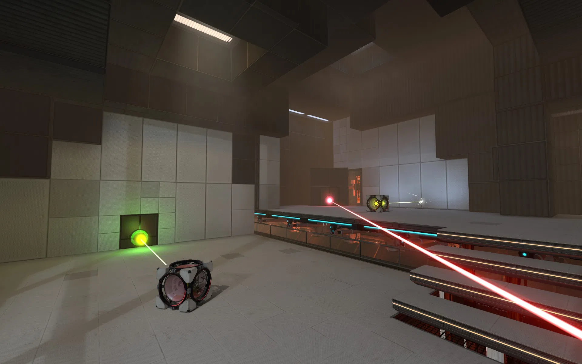 A screenshot of a map showcasing the new Schrödinger cubes and lasers